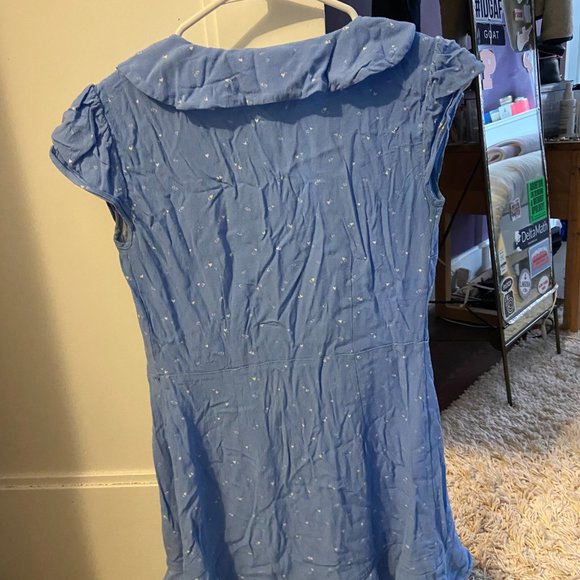 Blue open or tie wrap shirt/coverup - Picture 2 of 3